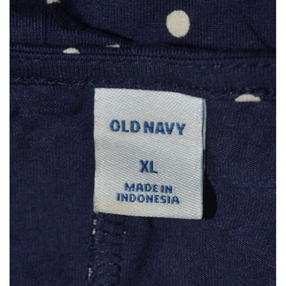 Old Navy XL Women Swing Dress Navy Blue Knit Polka Dot Stretch Casual Preppy - Picture 7 of 9